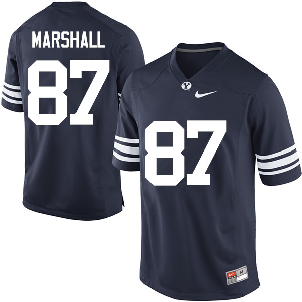 Men #87 Hunter Marshall BYU Cougars College Football Jerseys Sale-Navy - Click Image to Close